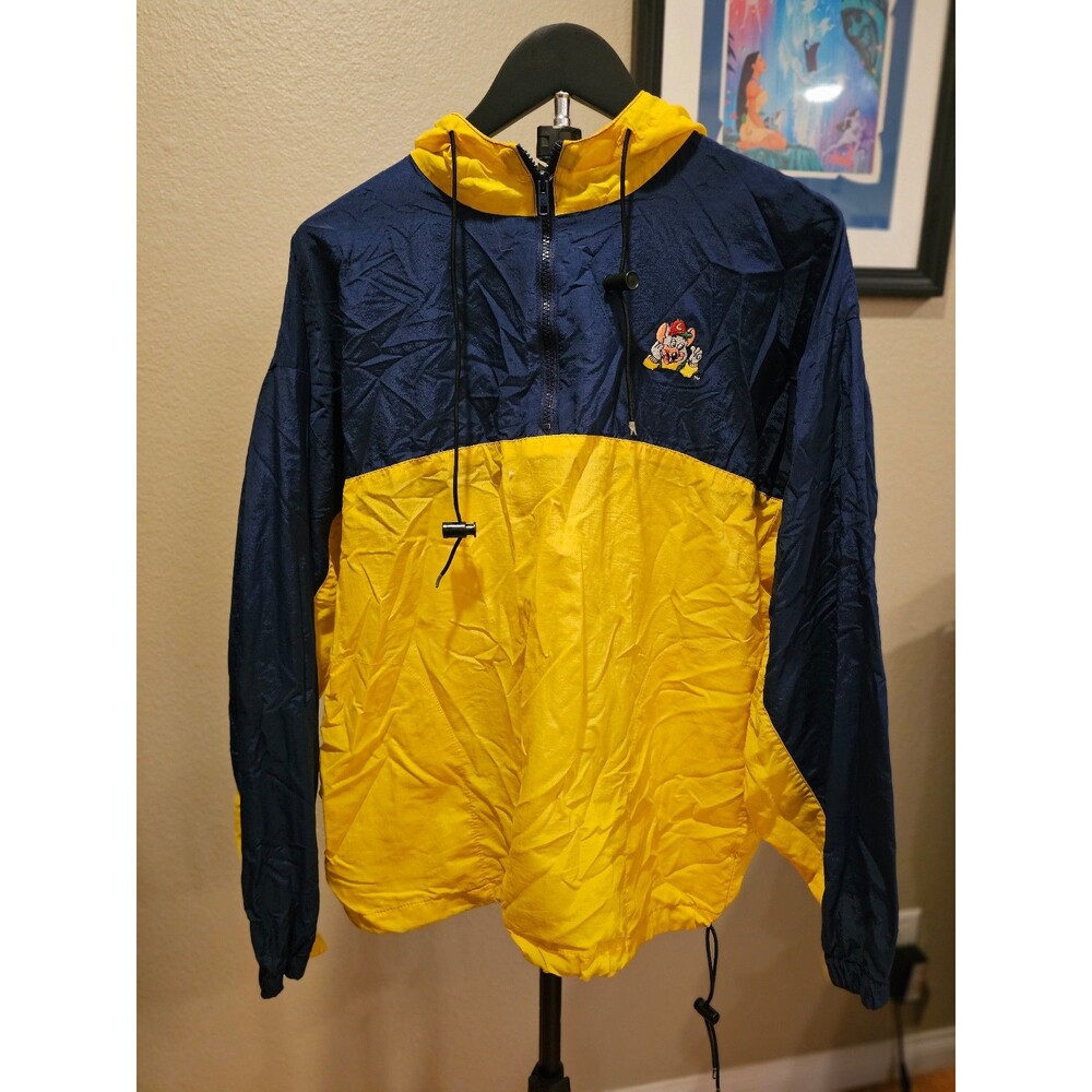 Chuck E. Cheese Augusta Sportswear Yellow and Navy Windbreaker Pullover